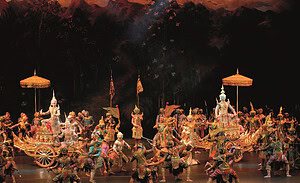 泰國 Khon 假面舞劇演員表演現場