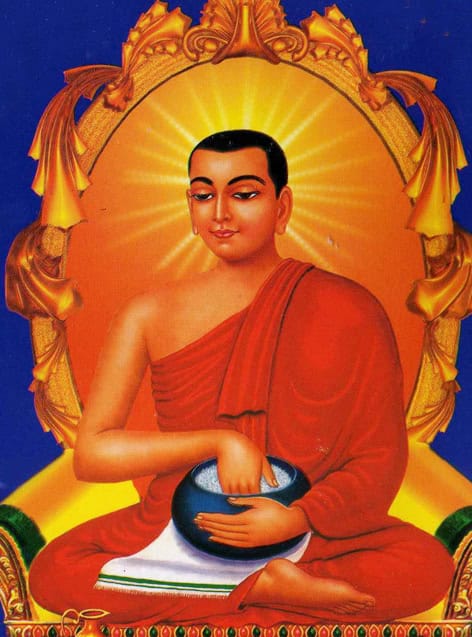 士嘩利法相雕像：站立持缽